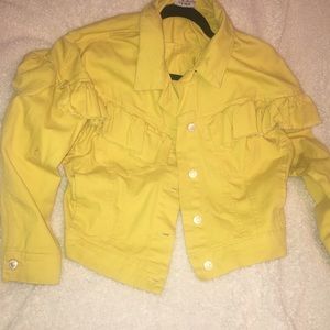 Yellow Ruffled Denim Jacket
